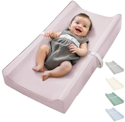 Vegan Leer Waterdichte Billenmat - Wasbaar, Extra Dikke en Draagbare Anti-Slip Verschoonmat voor Commode, Wieg en Reizen - Zacht en Veilig (Roze)