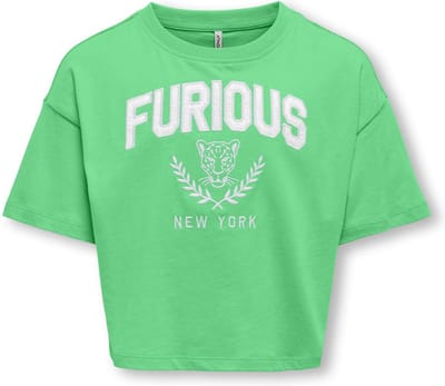 ONLY KOGVILLA S/S SPORT TOP BOX JRS Meisjes T-shirt - Spring BouquetPrint:New York - Maat 134/140