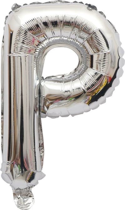 Folieballon / Letterballon Zilver - Letter P - 41cm