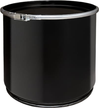 Olievat met deksel - prullenbak - 30 liter - staal - zwart