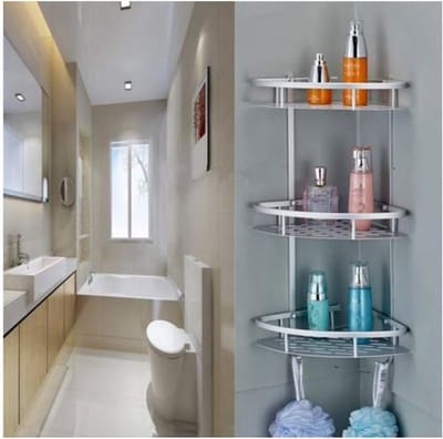Badkamer Hoekplank van Aluminium, Wandgemonteerde Doucheplank, Sterke en Ruimtebesparende Oplossing voor Badkamer en Douche