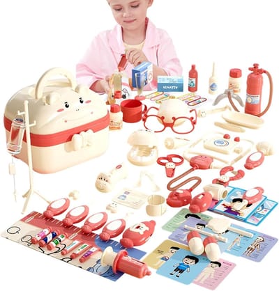 Dokters Speelset - Kinder Dokterstas - Rollenspel - Kofferontwerp - 30 x 22 x 17 cm - Roze