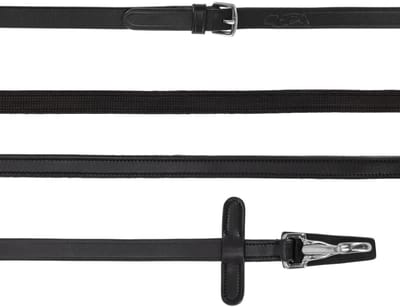 QHP - Teugel eenzijdig anti-slip met clip - Zwart - Full