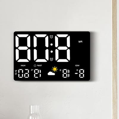 Weerstation Klok - Weerklok Buiten - Weersvoorspelling Thuis - Groot Kleurenscherm - 248 x 158 cm - Zwart