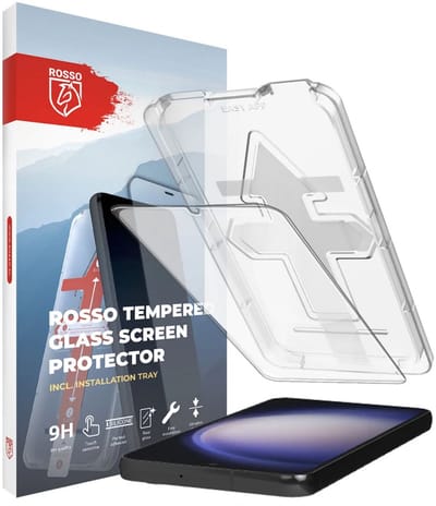 Rosso Screenprotector Geschikt voor Samsung Galaxy S23 | 9H Gehard Glas | Fingerprint & Case Friendly | Met Installatietray | Eenvoudige montage