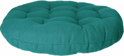 Atmosphera Tuinstoelkussen - petrol groen - katoen - 38 x 38 x 6.5 cm - wicker zitkussen rond