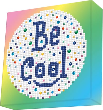 Diamond Painting - Hobby Pakket - Diamond painting kinderen - Dotz Box - Be cool 15x15cm - Ronde steentjes - Volledig pakket - Diamond Dotz