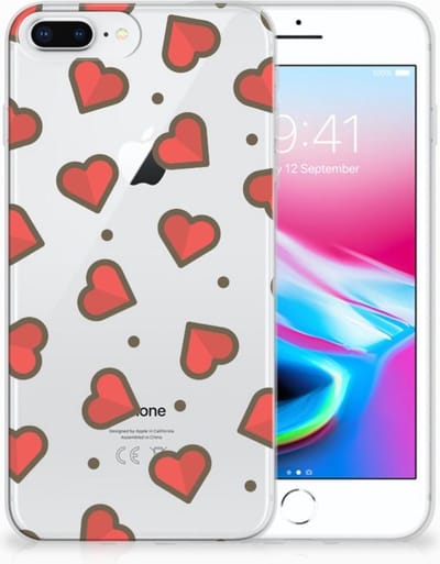 TPU Hoesje voor Apple iPhone 7 Plus | 8 Plus TPU bumper Hearts