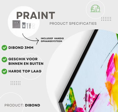 Kunstprint | Wanddecoratie | Dibond | 100 × 100 cm