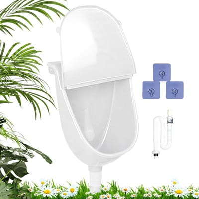 Wandurinoir Heren - Wandmontage Urinoir - Hygiënisch Afvoeren - Spatwaterdicht Ontwerp - 38.5 cm Hoog - Wit