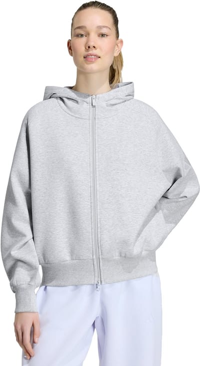Adidas Sportswear Soft Lux Ritshoodie - Dames - Grijs