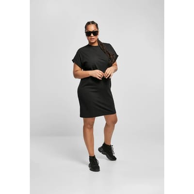Urban Classics - Organic Cotton Cut On Sleeve Tee Korte jurk - XS - Zwart