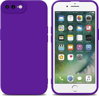 Cadorabo Hoesje geschikt voor Apple iPhone 7 PLUS / 7S PLUS / 8 PLUS in FLUID DONKER PAARS - Beschermhoes gemaakt van flexibel TPU silicone Cover Fluid Case