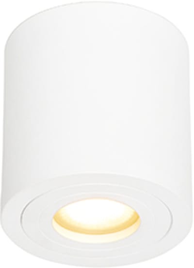 QAZQA capa - Moderne Plafondspot | Spotje | Opbouwspot voor badkamer - 1 lichts - Ø 90 mm - Wit -