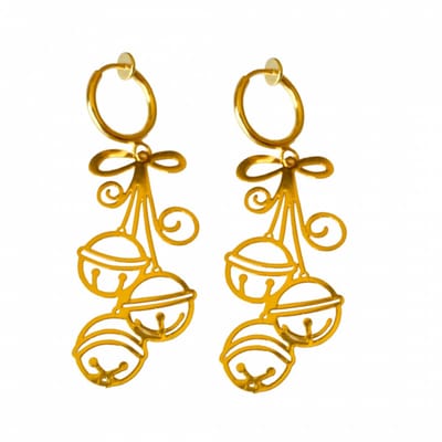 Klem Oorbellen - Jingle Kerst - Goudkleurig - geen gaatje- Charme Bijoux