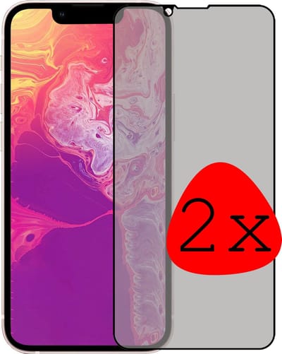 Screenprotector - 2 Stuks Geschikt voor Apple iPhone 13 Mini - Privacy Filter - Beschermglas - Gehard Glas - Tempered Glass - Screen Protector