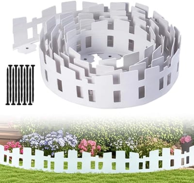 SnelShoppen - Kunststof Grasrand, 10 meter, Extra Hoge Tuinrand 11,7 cm, met 60 Palen, Flexibele Grenshekje en Bedborder voor Tuin, Onkruidfolie en Ga
