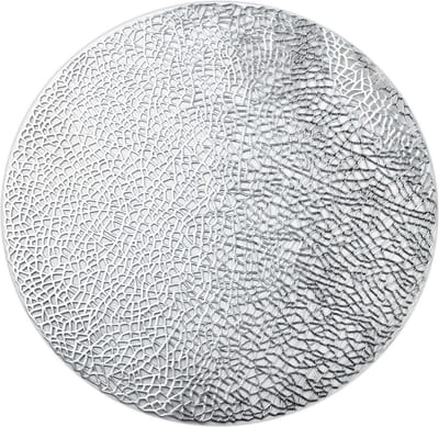 Allesken - Set van 4 placemats/tafelmatten/onderleggers - rond 38cm - Zilver