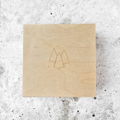 Houten bewaarkistje - geschenkkistje - Kerstpakket - Kerstkaarten bewaren - Kerstbomen