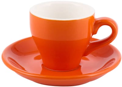 Crrynuo Koffiekopjes - Kop en Schotel - Mok - Cappuccino - 80 ml - Koffiekoppen - Kop