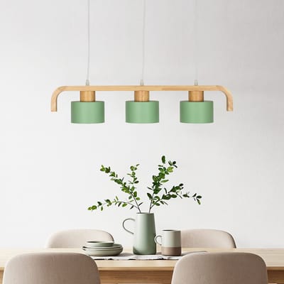 LumenXL Hanglamp 3-lichts - hout groen - Rosie