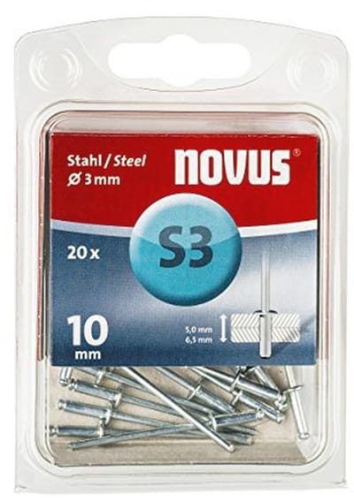 Stalen klinknagels 10 mm lengte - Ø 3 mm - Bevestiging voor plaatstaal