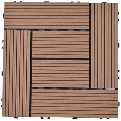 Terrastegels Composiet - Vloertegels Buiten - Tuin Aankleden - In elkaar grijpend Systeem - 15 stuks - Houtkleur