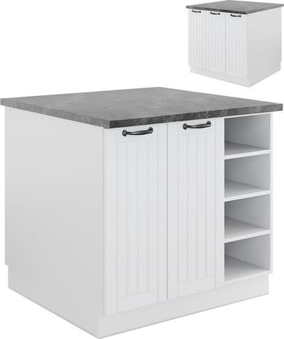 Vicco Fame-Line Keukeneiland – 90 cm zonder werkblad Wit landhuis/wit