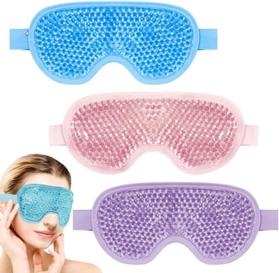 Set van 3 Koude en Anti-Migraine Oogmaskers voor Ontspanning, Slaap en Therapie met Gelmasker voor Ogen en Gezicht