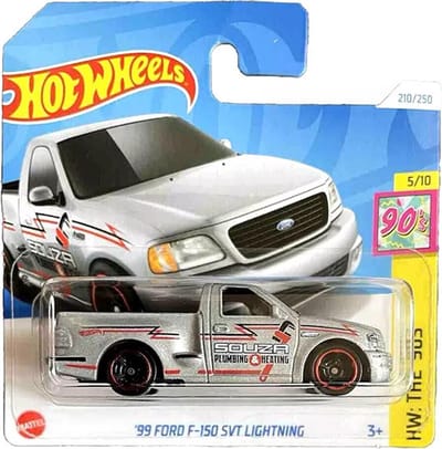 HOT WHEELS '99 FORD F150 SVT LIGHTNING PLUMBING & HEATING SOUZA SILBER 210/250 1:64 HW THE'90S 5/10