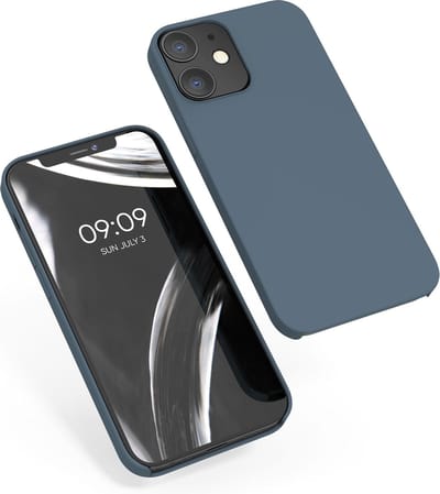 kwmobile telefoonhoesje geschikt voor Apple iPhone 12 / iPhone 12 Pro - Hoesje met siliconen coating - Smartphone case in leisteen