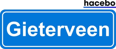 Hacebo - Plaatsnaam Sticker - 29x10 CM - Gieterveen sticker - Verkeersborden sticker - grappige cadeaus - Gieterveen