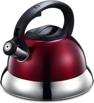 Waterkoker Fornuis - Theepot Fluitend - Water Koken - Sterke Compatibiliteit - 4 Liter - Rood