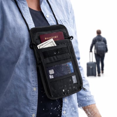 RFID Luxe Nektasje – Reisportemonnee & Travel Wallet – Anti-Skimmen – Waterafstotend – Voor Paspoort & Pasjes – Dames & Heren – Zwart