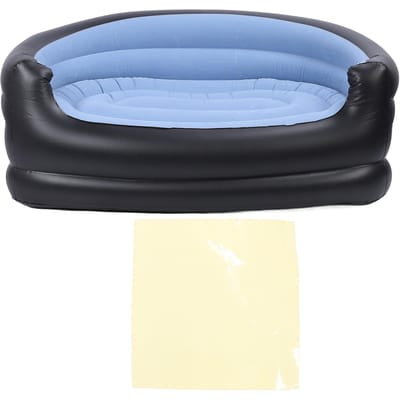 Opblaasbare Stoel PVC en Velours Waterdicht Comfortabel Draagbaar Opblaasbank voor Buiten Bruin