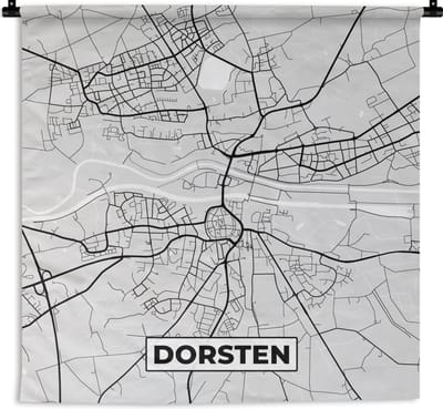 Wandkleed - Wanddoek - Plattegrond- Kaart - Stadskaart - Duitsland - Dorsten - 180x180 cm - Wandtapijt