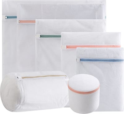 Waszakken - 7-pack waszakken met rits - Mesh waszakken voor wasmachines - Fijne mesh en grote mesh herbruikbare waszakken - voor delicate shirts, sokken, ondergoed, bh's, lingerie, babykleding - Ritssluiting in grove mesh-kleur van 70 g