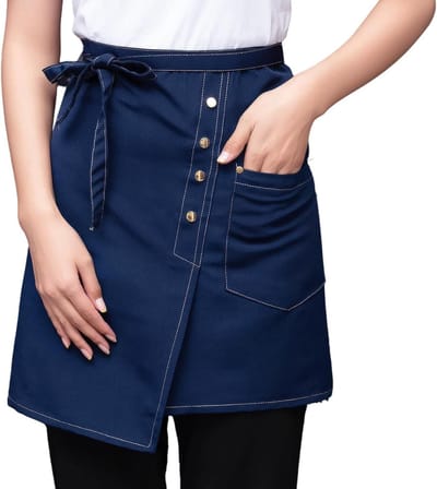 Korte Taille Schort met Pocket voor de Horeca, Waterdicht en Duurzaam, Ideaal voor Koks en Serveerders