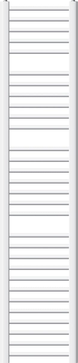 Elektrische badkamerradiator met verwarmingselement 900W 300x1800 mm Wit rechte zijaansluiting & thermostaat LuxeBath