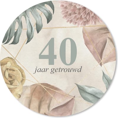 Muismat rond 20x20 cm - Mousepad Trouwen - 40 jaar getrouwd - Spreuken - Jubileum - Quotes - Ronde muismatten
