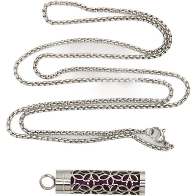 Essentiële Olie Diffuser Ketting Stijlvol Hol Ontwerp Lengte Verstelbaar Roestvrij Staal Aromatherapie Hanger Ketting white