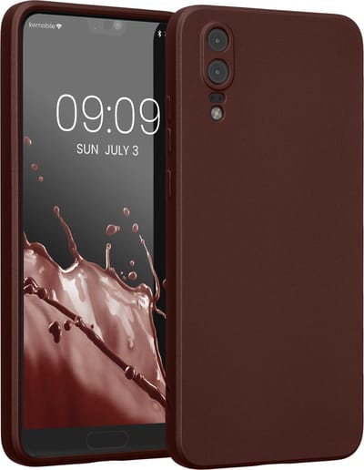 kwmobile metallic telefoonhoesje van TPU - geschikt voor Huawei P20 - Flexible case voor smartphone - In metallic baksteenrood