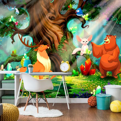 Fotobehang – Behangpapier - Fotobehang - Bear and Friends 100x70 - Artgeist