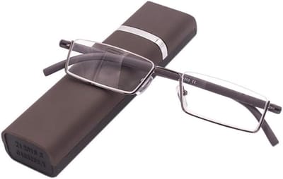 Lichtgewicht Leeshulpmiddel met Halve Montuur en Beschermend Etui voor Mannen en Vrouwen