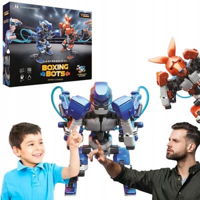 Construct & Create Hydraulische Boksende Tim & Tom Gevechtsrobots - Experimenteerset - Robot Speelgoed - Stem Speelgoed - DIY Bouwpakket - 93483