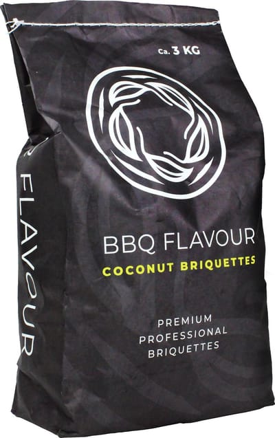 BBQ Flavour Houtskool - Briketten - Coconut - Kokosnoot - 3 kg - Geurloos en Natuurlijk - Kamado Charcoal