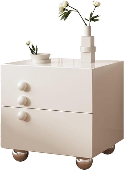 Nachtkastje met Lades - Bedtafel Bijzettafel - Opbergen Slaapkamer - Stabiel Houtcomposiet - 40x40x48cm - Wit