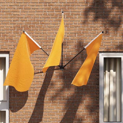 vidaXL - Vlag - Polenhanger - Zwart - 10,5 - x - 7,5 - x - 0,2 - cm - Staal
