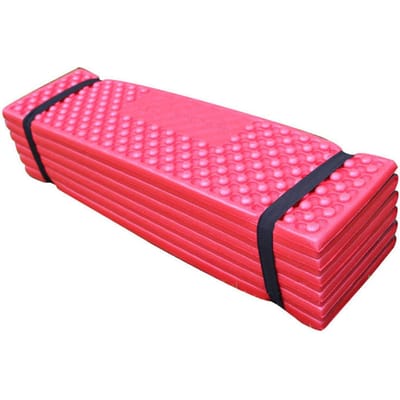 Opvouwbare Slaapmat Zacht PVC Verdikt Dubbel Eierdoos Slaapmat voor Buiten Kamperen Donker 186x57 zwart/rood