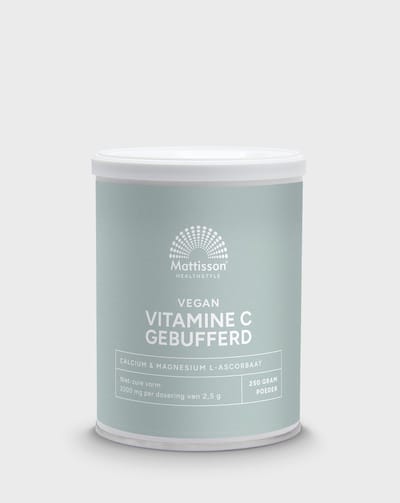 Mattisson - Vitamine C Gebufferd 2000 mg - Niet-Zure Combinatie van Calcium- & Magnesium Ascorbaat - Wateroplosbaar - 250 Gram